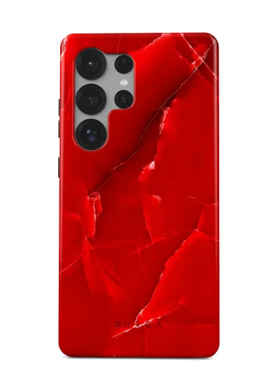 BURGA Samsung Galaxy S25 Ultra Mobile Phone Case Hybrid 2 Layer Hard Shell Silicone Protective Case, Scratch Resistant Shockproof Cover, Red Wild Blaze