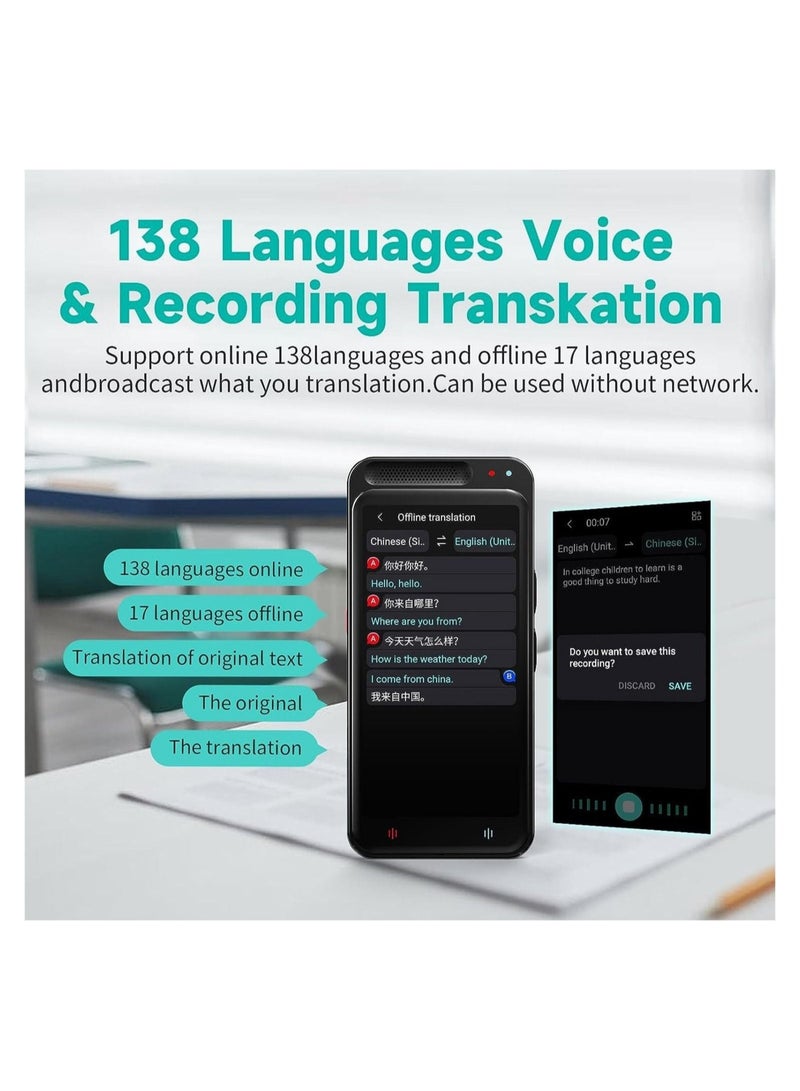 Metene Language Translator Device, Portable Translator Device with 138 Languages & 4.1" Touch Screen, Smart Voice Photo Translator Real Time, Offline Online Translation for Business Learning Travel - Image 4