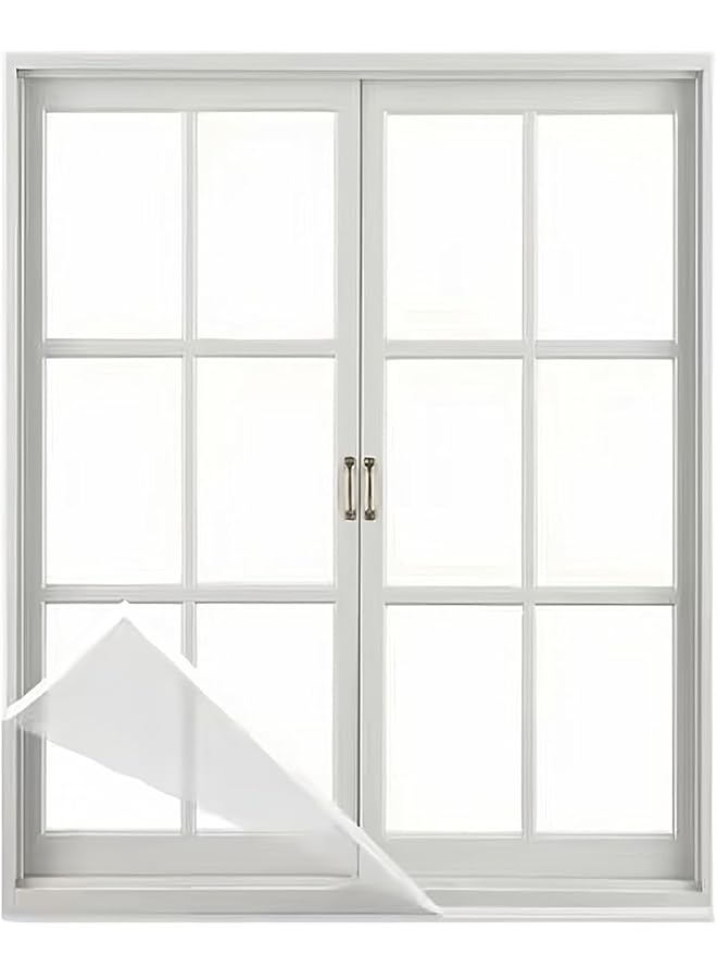 The Bros شبكة شاشة نافذة ذاتية اللصق، مضادة للبعوض والحشرات، شبكة نافذة قابلة للتعديل للحشرات، شبكة نافذة افعلها بنفسك للشرفات والنوافذ، 80x100 سم - Image 1