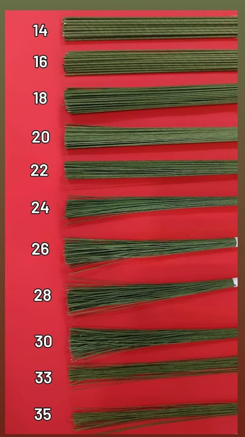 OM KRAFT Japanese Floral Green Wire 16 Gauge Pack of 25 Wires for Sugar Craft Cake Decorations Floral Arrangements Flower Making and Baking Tools - Image 2
