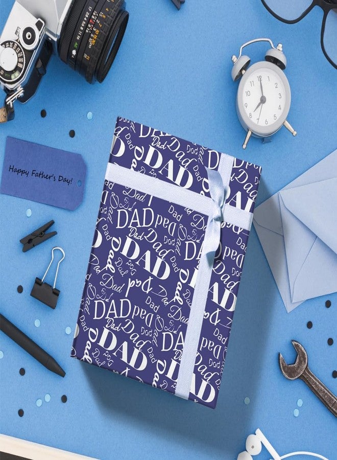 Boerni Dad Holographic Aluminized Foil Blue Wrapping Paper - 1 Mini Roll 17 X 10 ft Per roll 14.1 sq.ft.ttl - Gift Wrap For Daddy Men On His Birthday Happy Father's Day Or other Special Day Fatherhood Celebration - Image 4