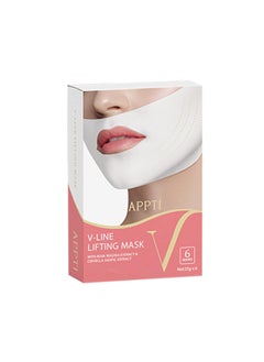 APPTI V Shape Face Mask Firming Facial Mask Double V Line Lifting Mask for Women Men White 6 Pieces 