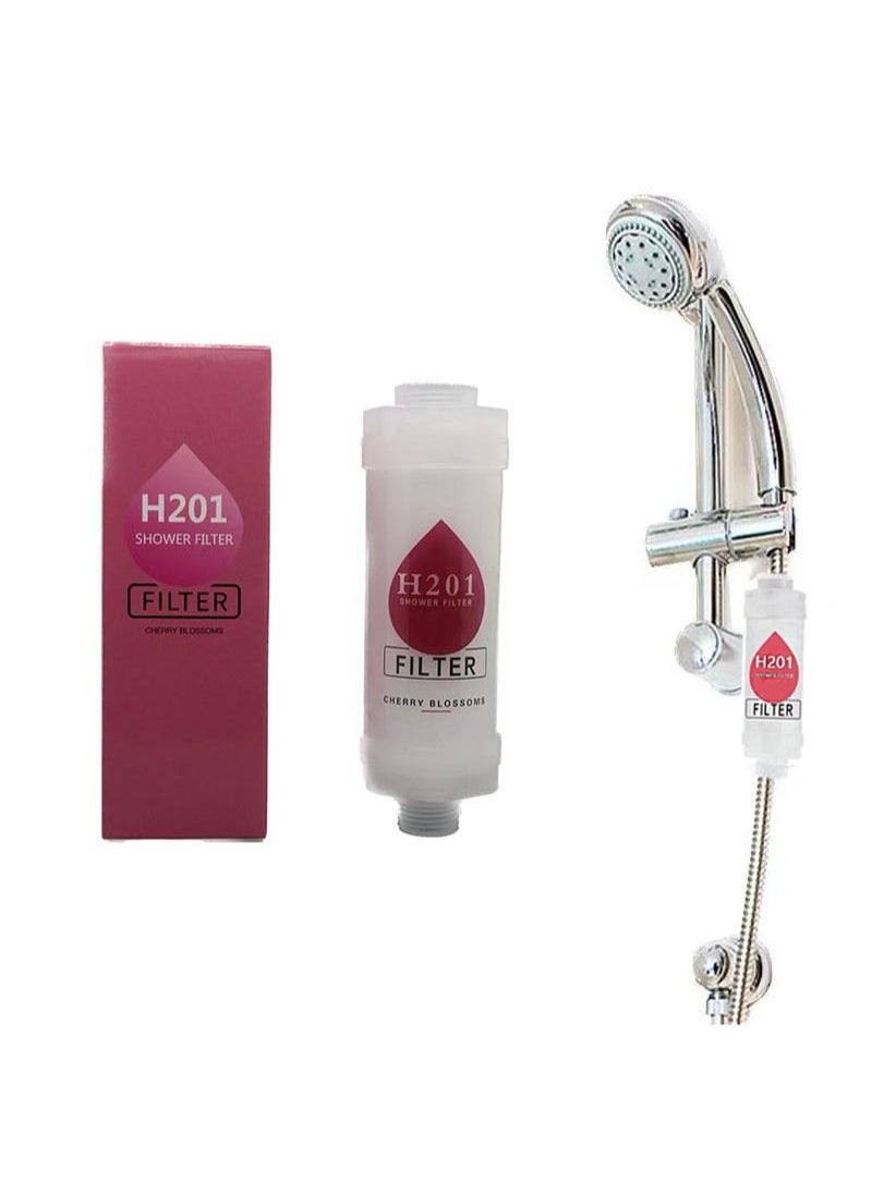 HaLunhi Shower Soaker, Vitamin C Shower Head Filter, Hard Water Softener, Chlorine and Fluoride Shower Filter, Water Purification Filtration Shower Head with Beads, Healthy Skin, Easy Install(Cherry blossoms)  - Image 1