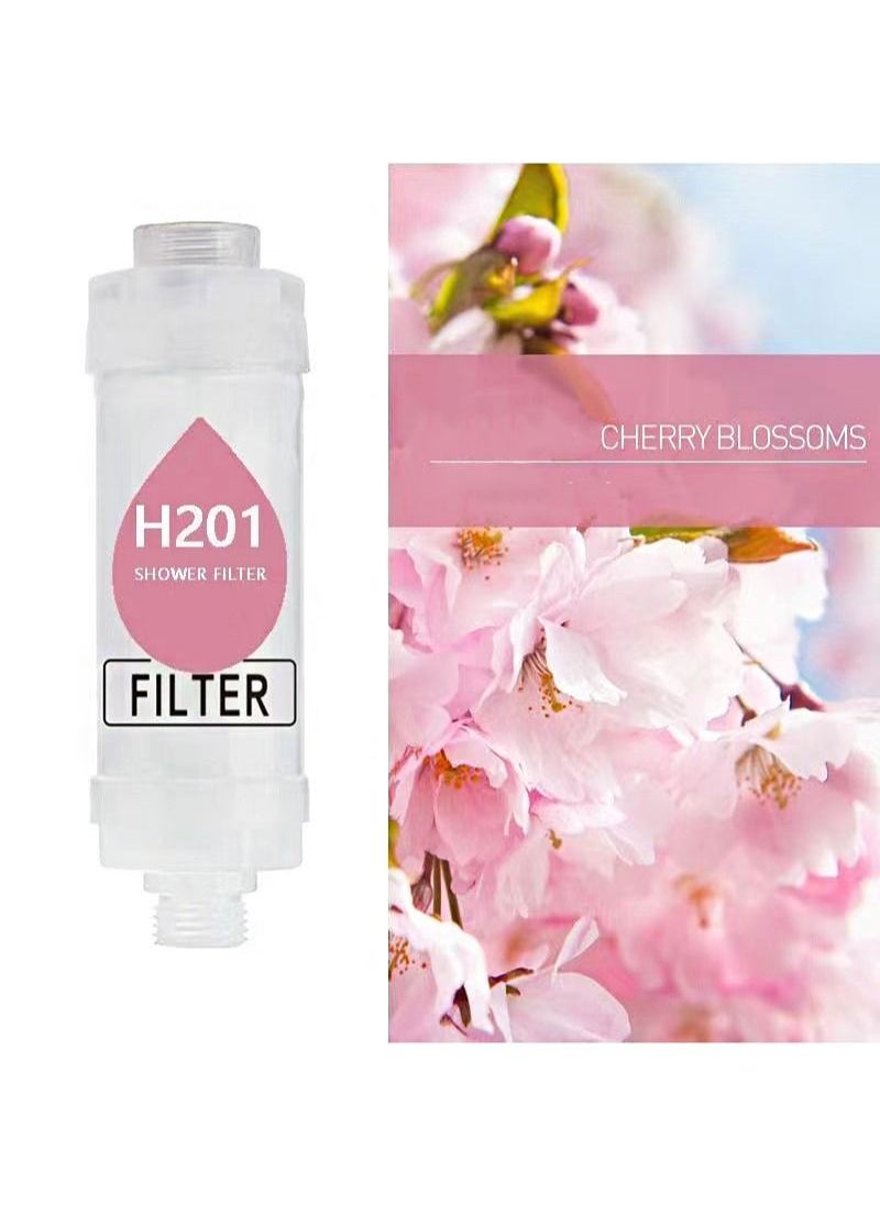 HaLunhi Shower Soaker, Vitamin C Shower Head Filter, Hard Water Softener, Chlorine and Fluoride Shower Filter, Water Purification Filtration Shower Head with Beads, Healthy Skin, Easy Install(Cherry blossoms)  - Image 2