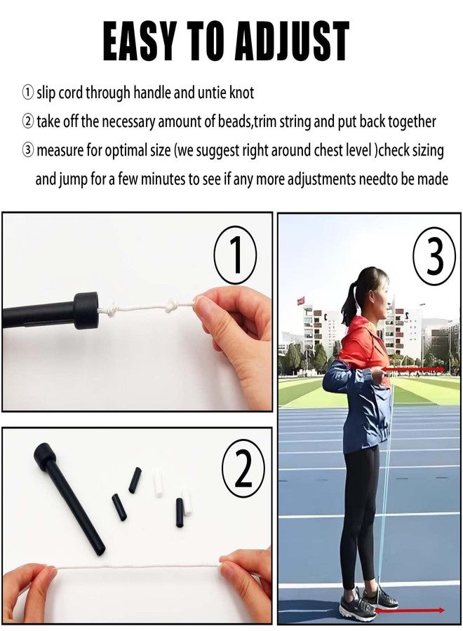 GRSECPO Tangle-Free Beaded Jump Rope with Unbreakable Handles Enjoy Smooth Spins Adjustable Length and Your New Favorite Workout - Image 5