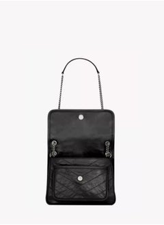 Yves Saint Laurent YSL Shoulder Bag – Women's NIKI Small Leather Crossbody Bag, Black  - Image 3
