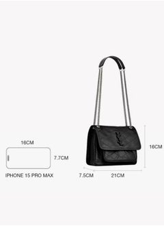 Yves Saint Laurent YSL Shoulder Bag – Women's NIKI Small Leather Crossbody Bag, Black  - Image 5