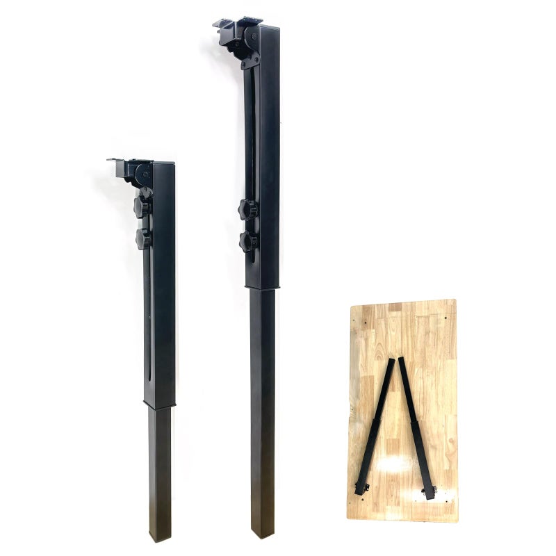 Benbuoo Adjustable Folding Table Legs 25-34", Heavy Duty Metal, Set of 2 | Height Adjustable, Foldable, Sturdy | for DIY Desks, Computer Tables, Office Workstations, RV Camping, Outdoor Furniture - Image 1