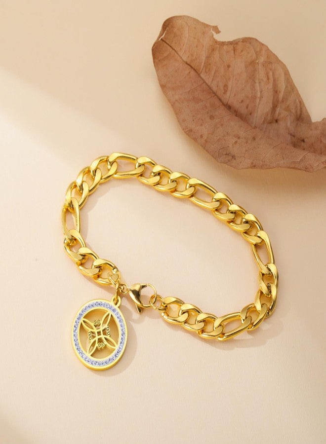 EUEAVAN Witches Knot Bracelet for Women Rhinestone Celtic Knot Anklet Nudo De Bruja Good Luck Triquetra Trinity Wicca Jewelry Irish Gifts (gold 1) - Image 4