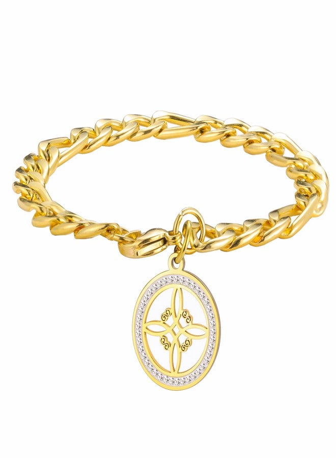 EUEAVAN Witches Knot Bracelet for Women Rhinestone Celtic Knot Anklet Nudo De Bruja Good Luck Triquetra Trinity Wicca Jewelry Irish Gifts (gold 1) - Image 1