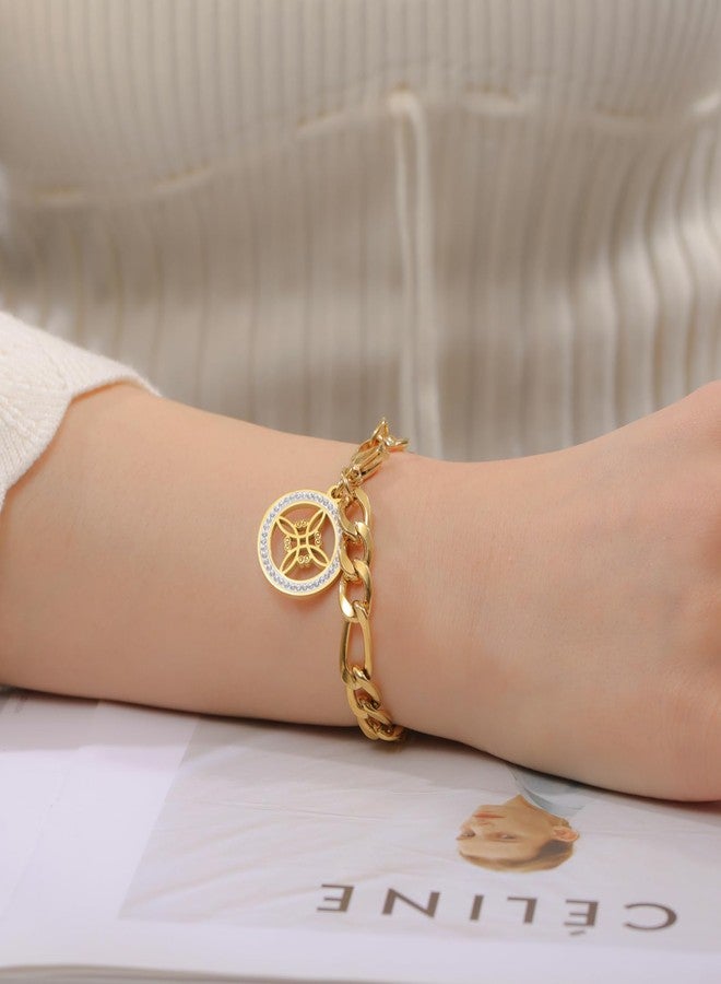 EUEAVAN Witches Knot Bracelet for Women Rhinestone Celtic Knot Anklet Nudo De Bruja Good Luck Triquetra Trinity Wicca Jewelry Irish Gifts (gold 1) - Image 2