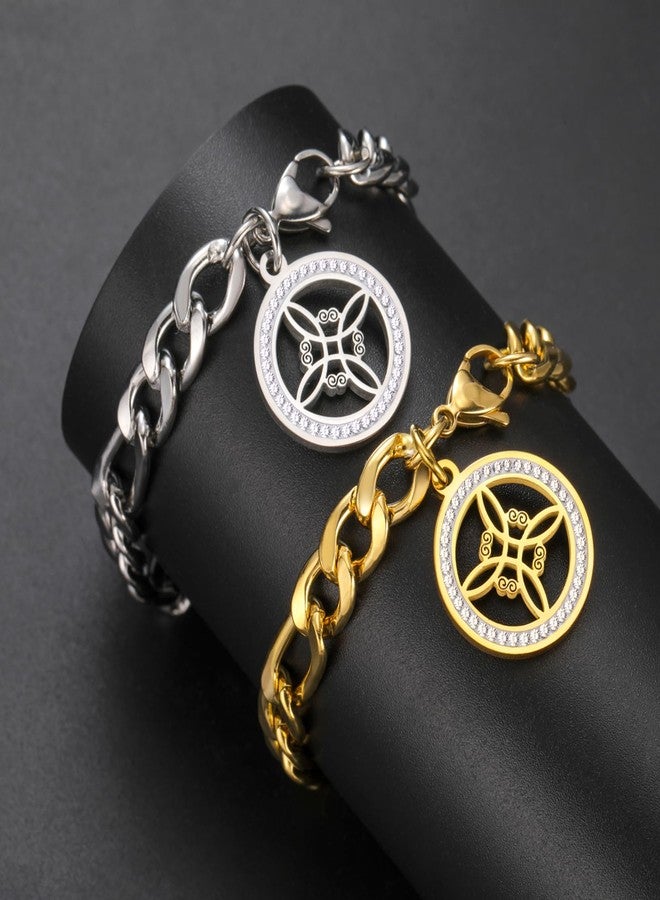 EUEAVAN Witches Knot Bracelet for Women Rhinestone Celtic Knot Anklet Nudo De Bruja Good Luck Triquetra Trinity Wicca Jewelry Irish Gifts (gold 1) - Image 5