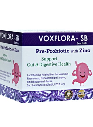 VOXFLORA-SB Sachets – Pre-Probiotic with Zinc for Gut & Digestive Health – Lactobacillus, Bifidobacterium, Saccharomyces Boulardii, FOS – 20 Sachets - pzsku/Z93C557A7051088587D35Z/45/_/1733310019/25c418fa-21ba-4f20-a1ed-3cfc885b1fdf