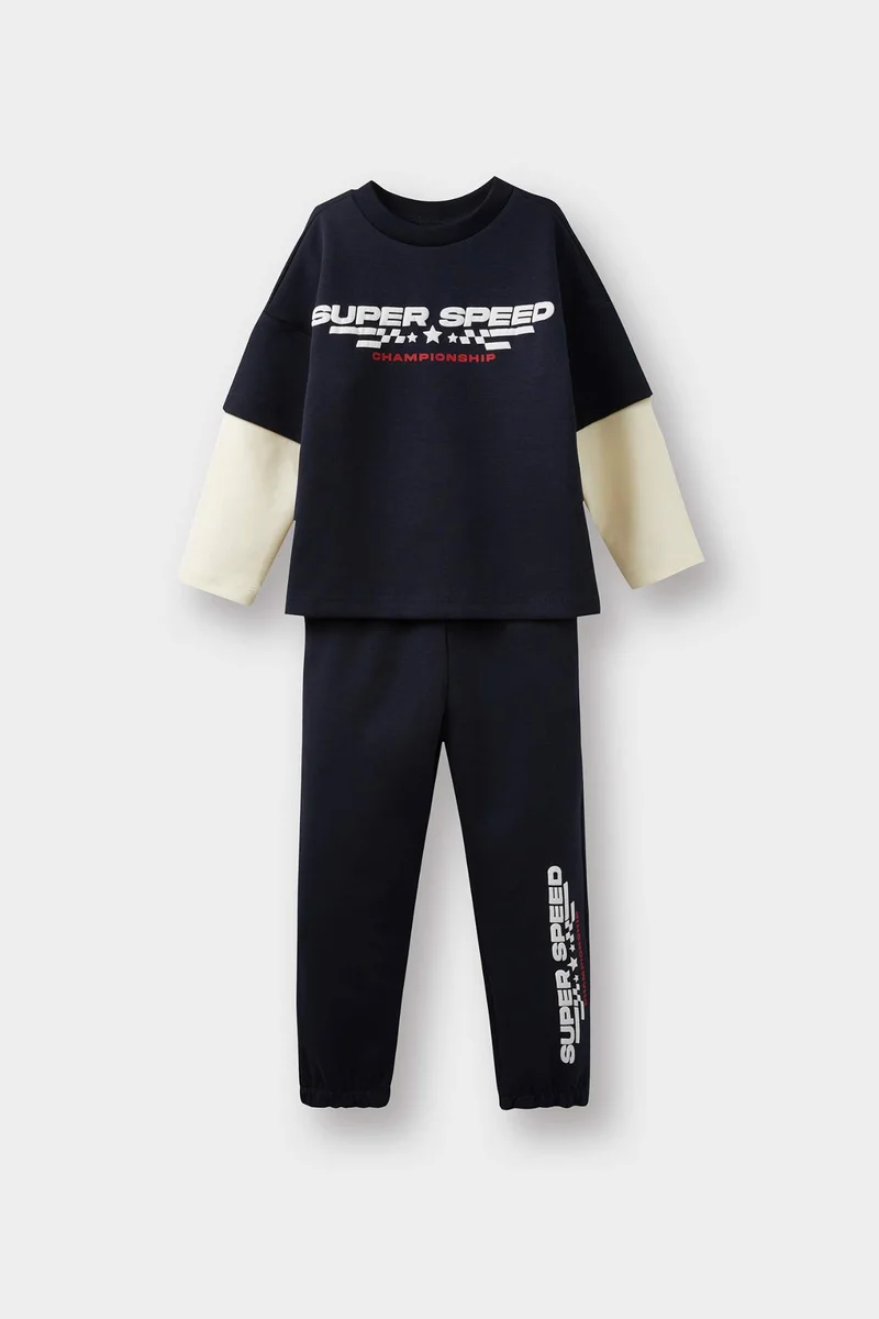 ديفاكتو Baby Boy Sweatshirt Sweatpants 2 Piece Set