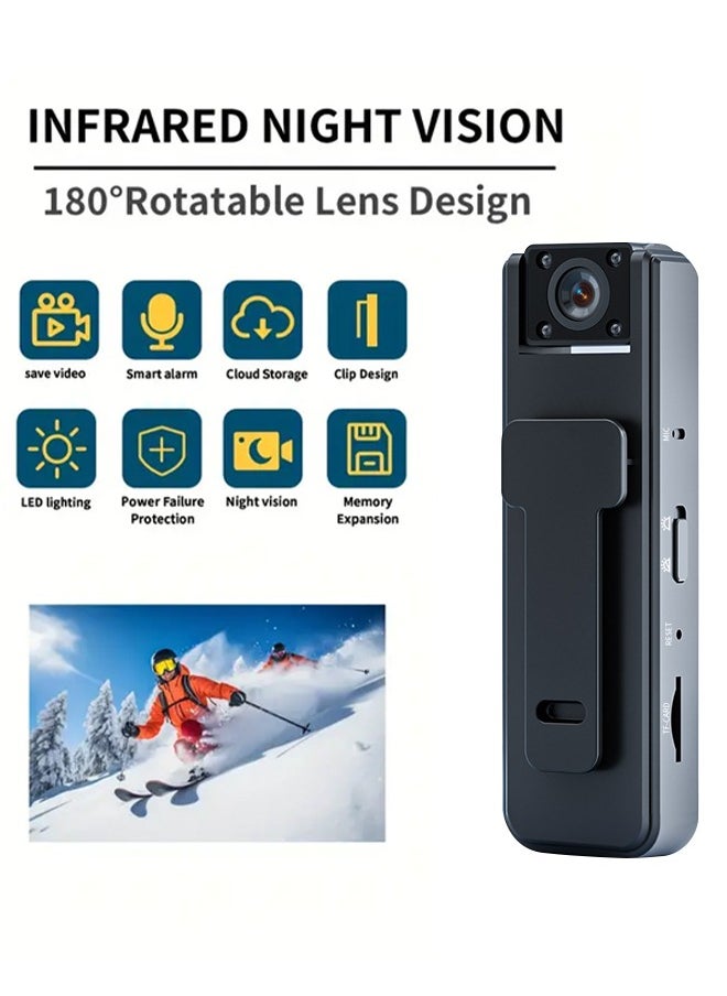 180° Rotatable Lens 1080P HD Camera with Night Vision Function Comes with 64GB SD Card