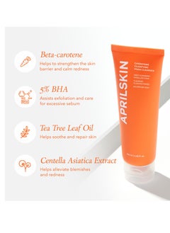 APRILSKIN Aprilskin Carrotene Clarifying Foam Cleanser - Deep Cleansing with BHAs & Sebum Control for Oily, Sensitive, Acne-Prone Skin - 120ml - Vegan, Cruelty Free  - Image 2