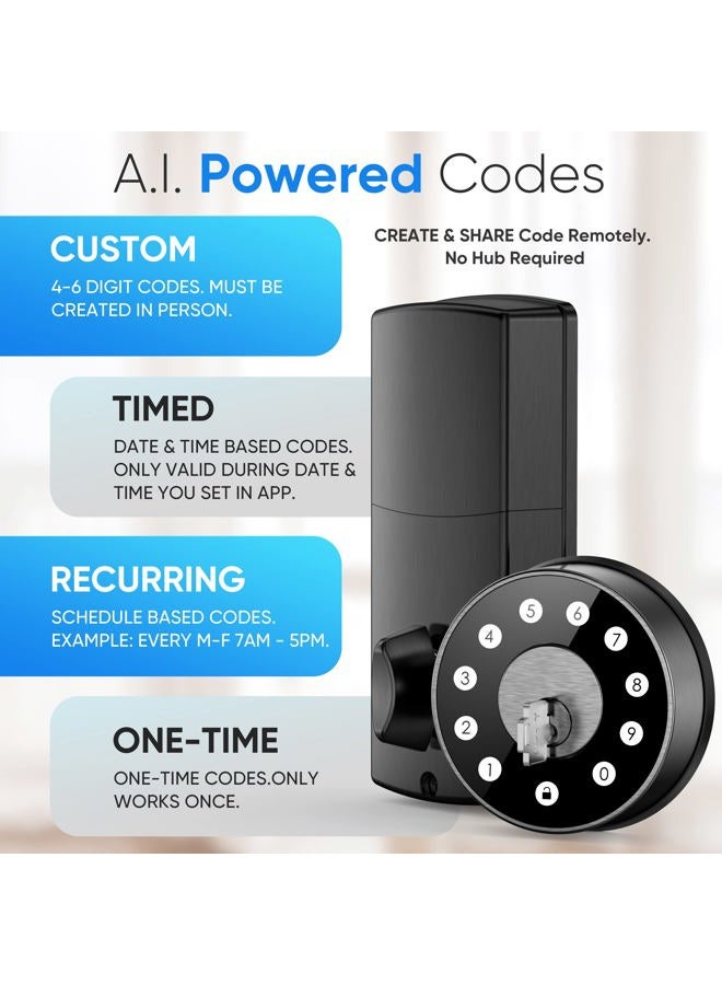 Sifely Smart Lock, Keyless Entry Door Lock, Smart Deadbolt, Smart Door Lock, Deadbolt Lock, Digital Door Lock, Keypad Deadbolt Lock, Smart Locks Deadbolt, Door Locks with Deadbolt (Fob Supported) - Image 4