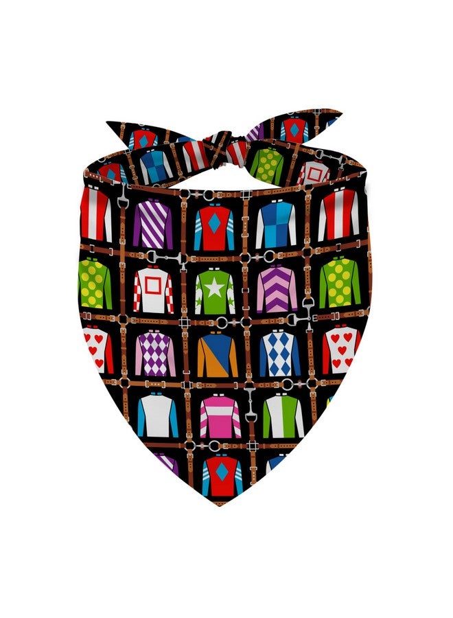 Pudodo Derby Time Dog Bandana Kentucky Attire Triangle Dog Scarf Adjustable Accessories for Small Medium Dogs Cats Pets - Image 1