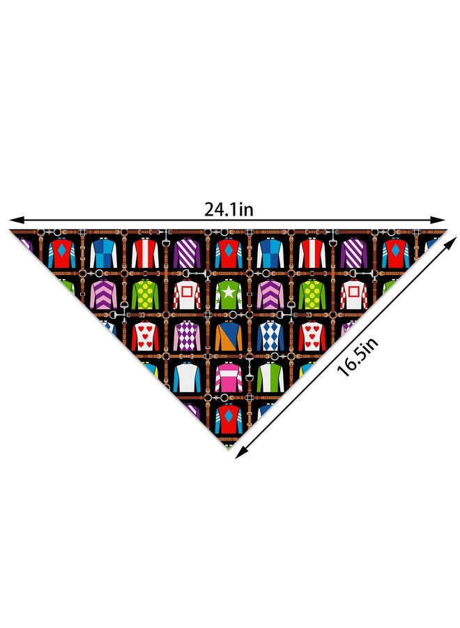 Pudodo Derby Time Dog Bandana Kentucky Attire Triangle Dog Scarf Adjustable Accessories for Small Medium Dogs Cats Pets - Image 2