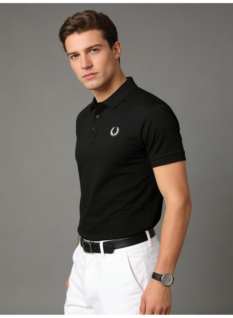 فريد بيري Fred Perry's double-pointed three-dimensional printed Polo shirt | Slim-fit men's Polo shirt, with classic modern style, creates eternal leisure fashion. - Image 3