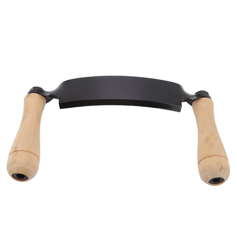 Draw Knife Wooden Handle HRC 30 Durable Tungsten Steel Curved High Sharpness Draw Shave Knife for Log Wood Furniture 10in - Image 2