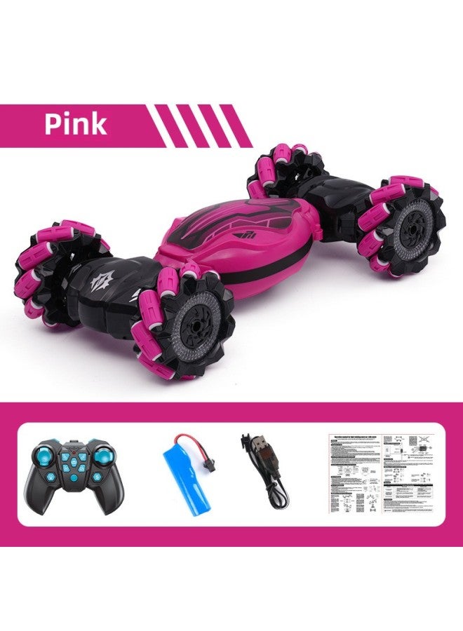 Loquat Remote Control Car Stunt Light Music Charging Horizontal High-speed Four-wheel Drive Climbing Twist Car Children's Toy Batch Delivery-Color:(Remote Control Version) Four-wheel Drive Light Music Twis - Image 1