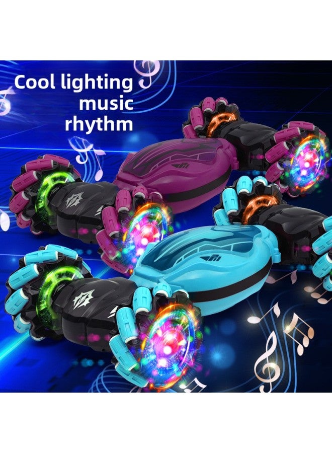Loquat Remote Control Car Stunt Light Music Charging Horizontal High-speed Four-wheel Drive Climbing Twist Car Children's Toy Batch Delivery-Color:(Remote Control Version) Four-wheel Drive Light Music Twis - Image 3