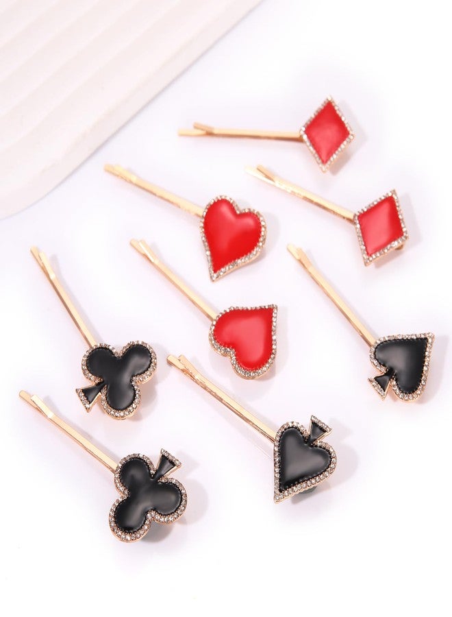 MOLOCH Queen Hearts Hair Clip for Women Spade Diamond Club Heart Playing Card Suit Hair Bobby Pin Clip Halloween Red Heart Queen Costume Accessories - Image 5