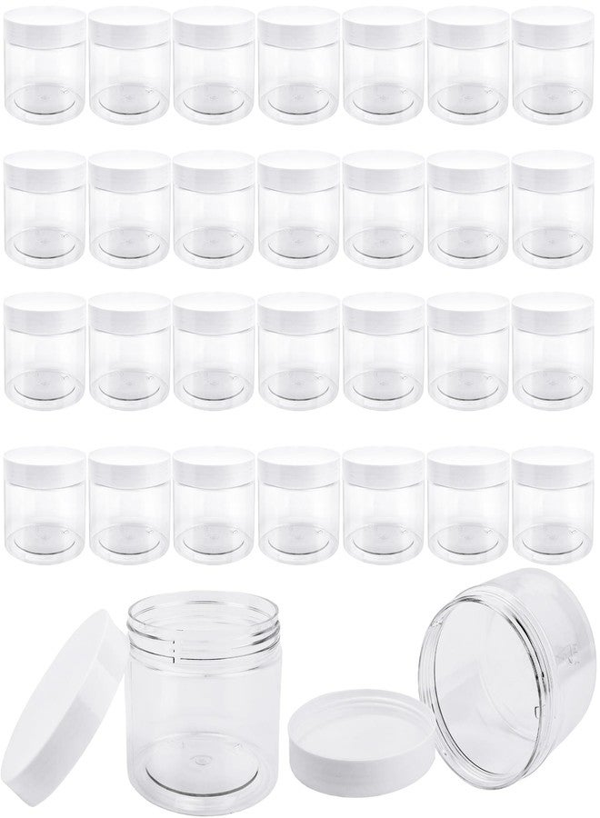 Conagel 30 Pcs 10 oz Plastic Jars with Lids Clear Food Storage Containers Empty Cosmetics Containers Craft Storage Favor Jars for Kitchen Storage Spices Dry Food Body Butter Making - Image 1