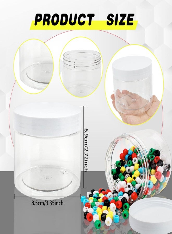 Conagel 30 Pcs 10 oz Plastic Jars with Lids Clear Food Storage Containers Empty Cosmetics Containers Craft Storage Favor Jars for Kitchen Storage Spices Dry Food Body Butter Making - Image 2