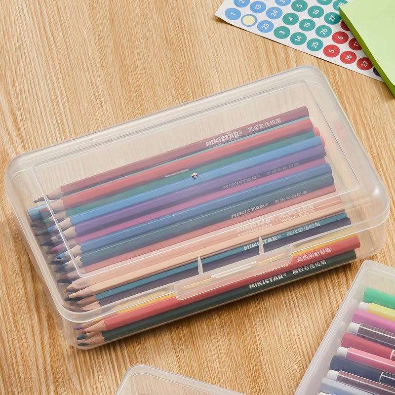 Thintinick 4 Pack Rectangular Clear Plastic Storage Containers Box with Hinged Lid for Beads and Other Small Craft Items (8 x 4.7 x 2.3 inch) - Image 5