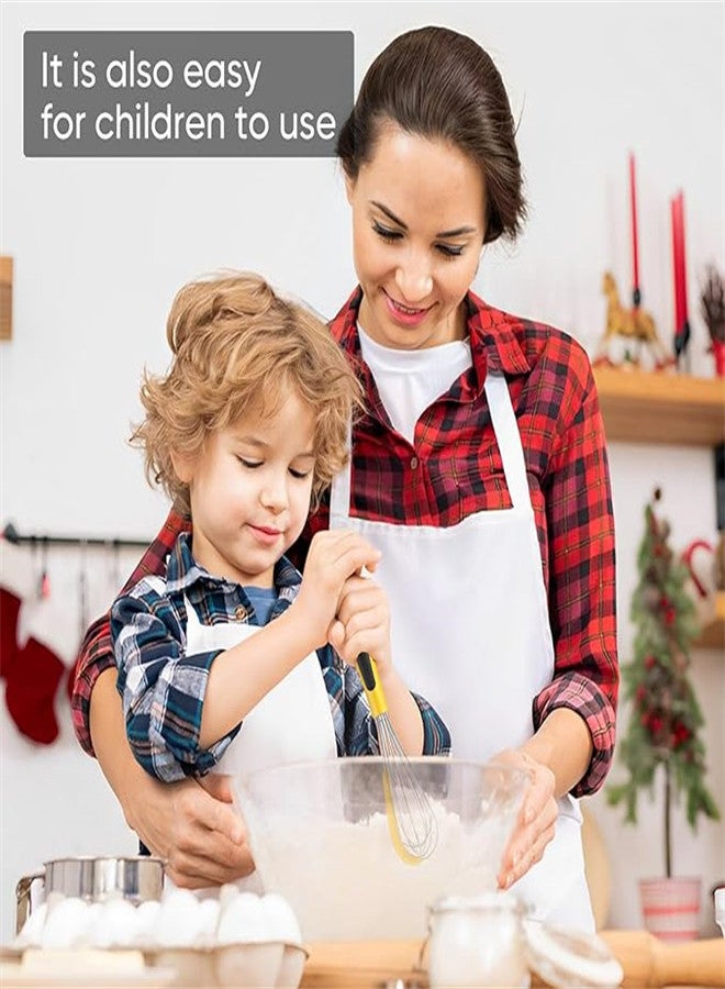 Luckam Silicone Whisk Egg Whisks for Cooking Stainless Steel Wisking Tool for Blending Non Scratch Metal Wire Wisk for Kitchen Egg Bread Mixing Small Mini Heat Resistant Whisk - Image 3