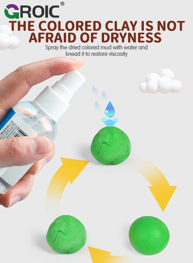 GROIC لعب لعبة الطعام مع الطين لمطبخ الأطفال، ملحقات لعبة الطبخ التظاهري DIY هدية عيد ميلاد، مع صندوق تغليف فاخر بألوان الأطفال 12 نموذجًا من الطين والأدوات - Image 5