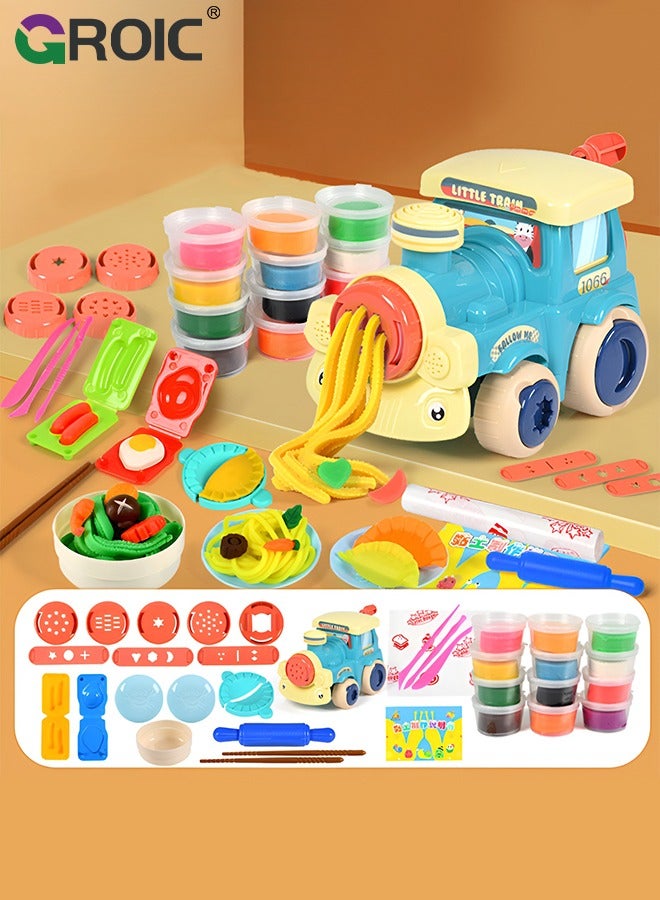 GROIC لعب لعبة الطعام مع الطين لمطبخ الأطفال، ملحقات لعبة الطبخ التظاهري DIY هدية عيد ميلاد، مع صندوق تغليف فاخر بألوان الأطفال 12 نموذجًا من الطين والأدوات - Image 1