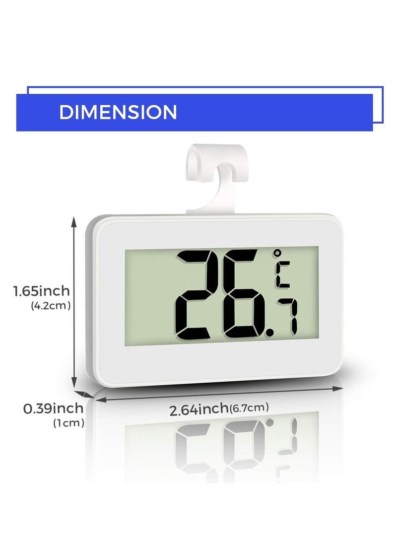 Excefore Digital Refrigerator Thermometer, 2 Pcs Waterproof Freezer Room Thermometer, High Precision Fridge Alarm Thermometer with Hook for Kitchen Home, Fahrenheit (℉) or Celsius(℃)  - Image 2