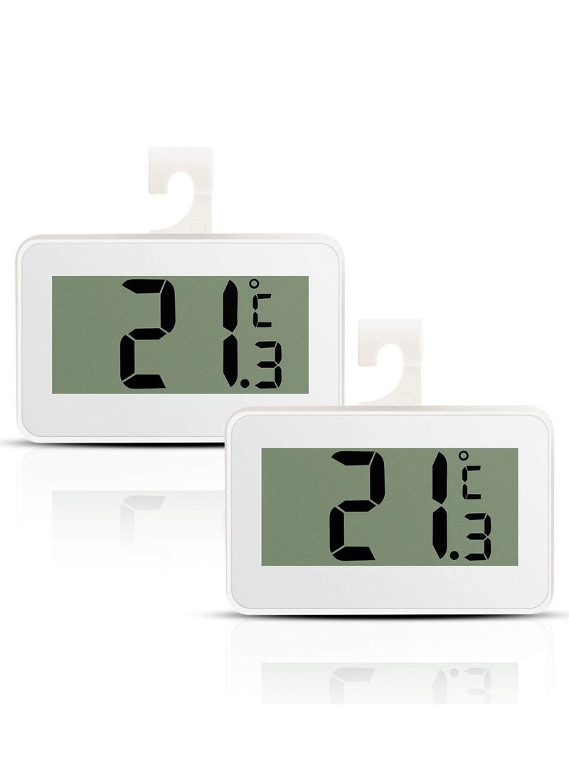 Excefore Digital Refrigerator Thermometer, 2 Pcs Waterproof Freezer Room Thermometer, High Precision Fridge Alarm Thermometer with Hook for Kitchen Home, Fahrenheit (℉) or Celsius(℃)  - Image 1