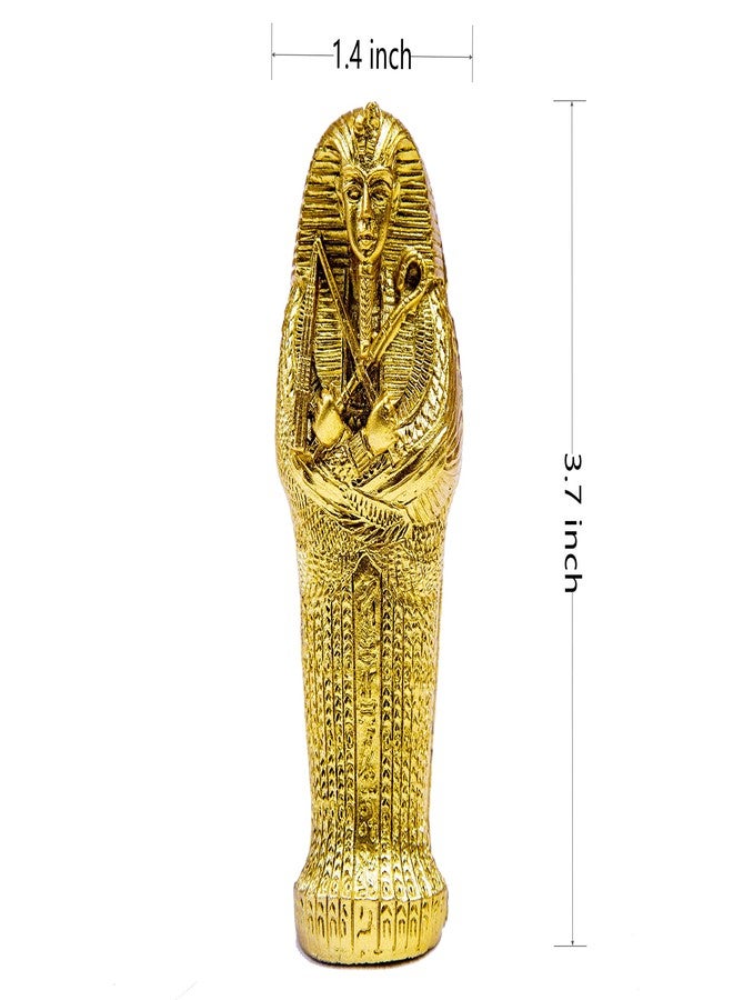 EASCHEER Egyptian Pharaoh Sarcophagus Coffin w/Mummy Figurine 2PCS Decorations Statues Home Décor(Gold) - Image 2
