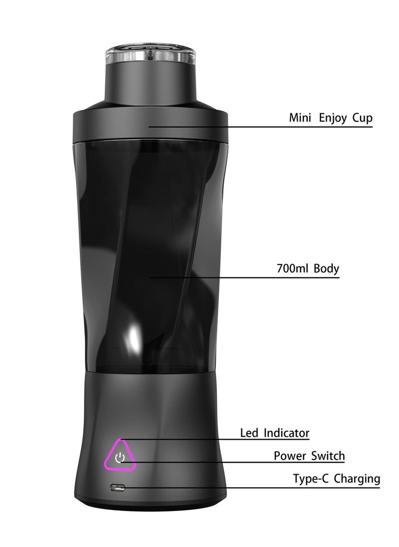 Generic Portable Blender 700ml Large Capacity Black Juicer with Strong Power for Crushing Ice  - Image 2