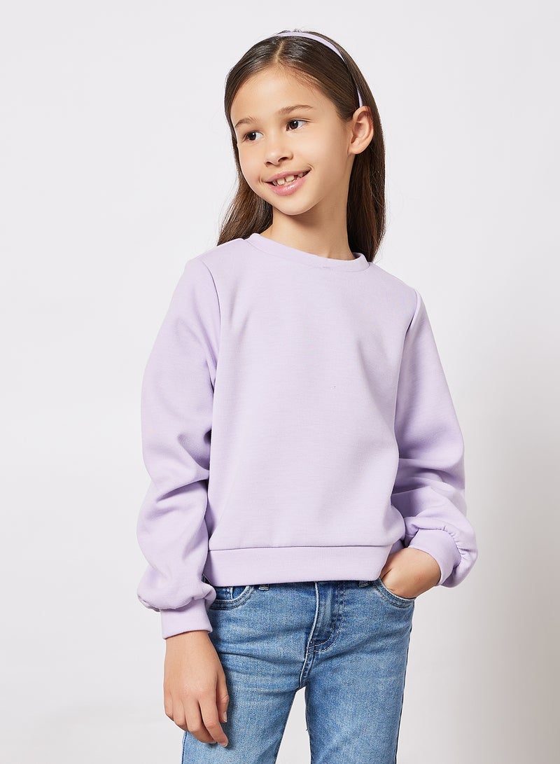 اونلي أطفال مراهقين قميص طويل الأكمام أرجواني