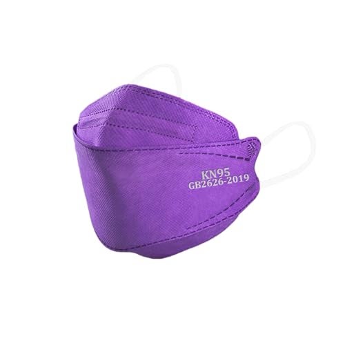 akgk KN95 Face Masks 50 Pack,5-Ply Disposable Purple Face Mask Against PM 2.5 Smoke and Dust - Image 5