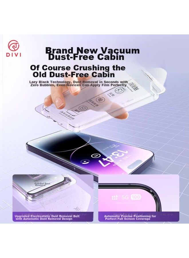DiVi First Guard Privacy Screen Protector For Apple 14 Pro Max, Anti-dust Anti-peeping Anti-drop Anti-fingerprint Full Screen Tempered Glass Film For Iphone 14 Pro Max - Image 2