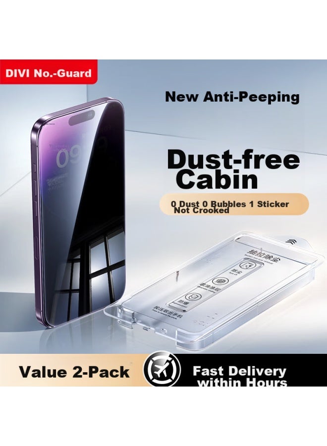 DiVi First Guard Privacy Screen Protector For Apple 14 Pro Max, Anti-dust Anti-peeping Anti-drop Anti-fingerprint Full Screen Tempered Glass Film For Iphone 14 Pro Max - Image 1