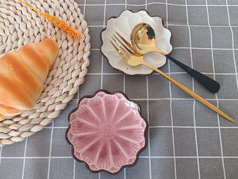 TOPYOKK Ceramic Spoon Rest for Stove Top, Flower Cute Spoon Rest for Kitchen Counter, Cooking Spoon Holder for Kitchen Counter, Utensil Rest Spatula Rest Ladle Holder Tong Rest, 1 PC (Cracks Deco, Pink) - Image 3