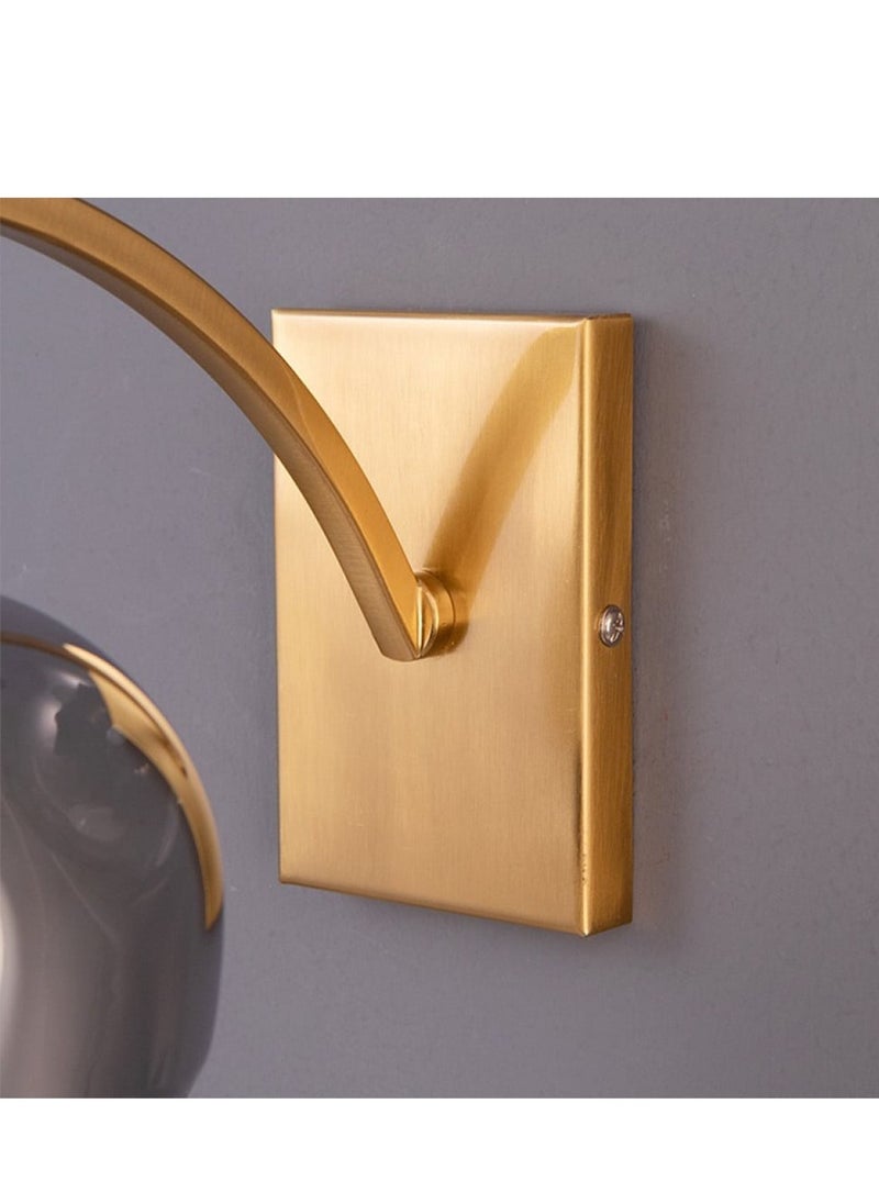 UCANDLE 5 pieces of neoclassical wall lights, gray glass  - Image 3