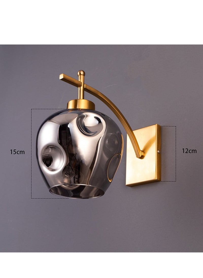 UCANDLE 5 pieces of neoclassical wall lights, gray glass  - Image 2