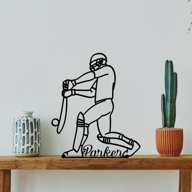 EROTNGO Cricket Player Table Decor Custom Cricket Desk Sign Personalized Name Sculpture Statue Sports Room Decor Cricket Player Figurine Office Decor Cricket Lovers Cricket Enthusiast Showpiece