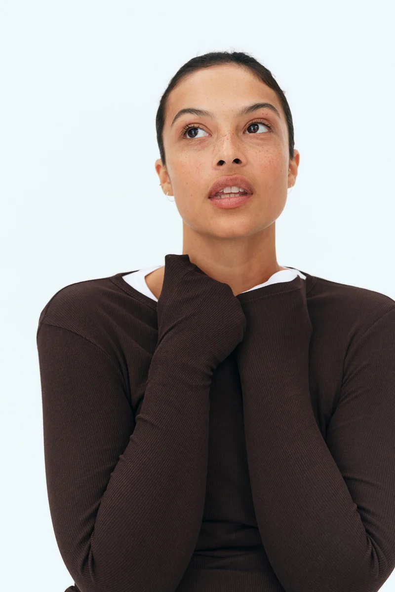 اتش اند ام Ribbed cotton top