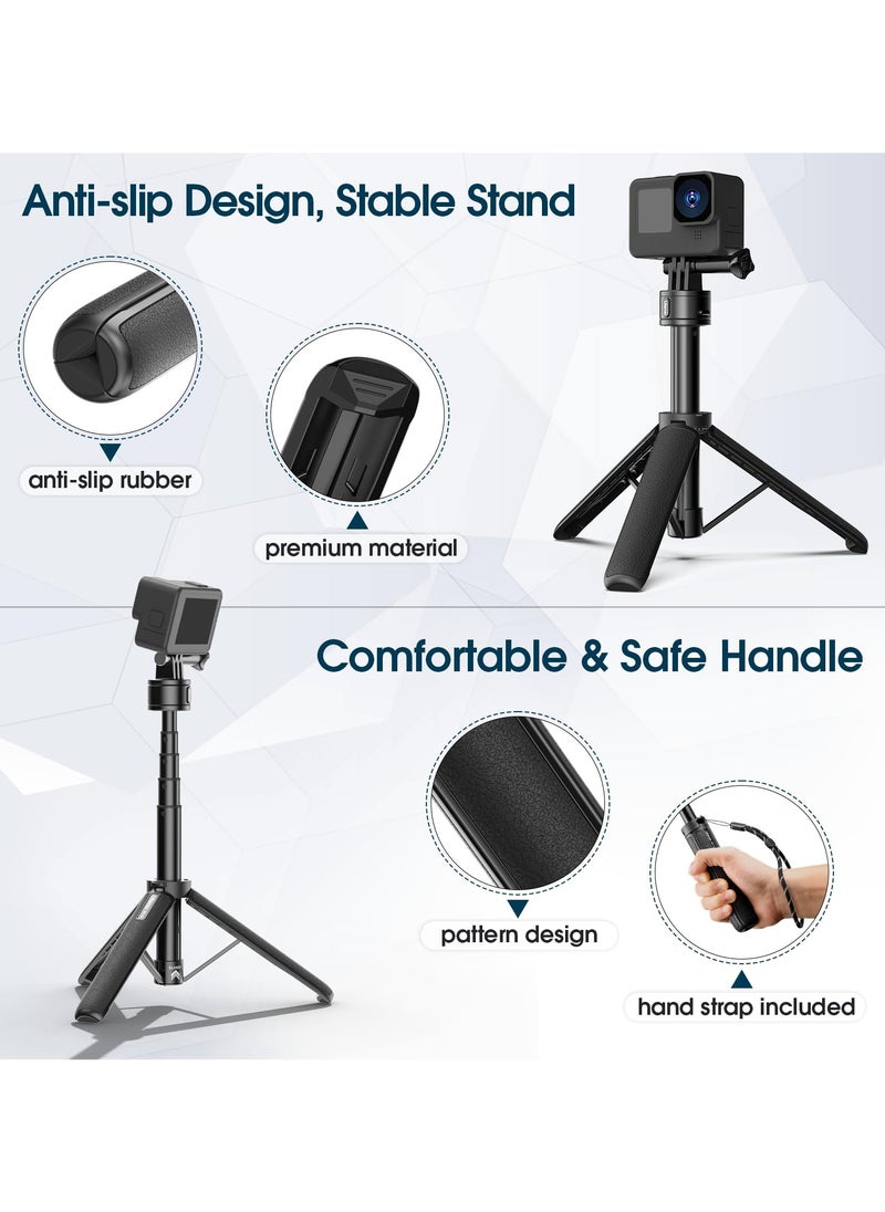 Ulanzi ULANZI MT-34 Extendtable Selfie Stick Tripod, Go Quick II 20.7in Action Camera Tripod Stand Hand Strap 4 Stage Portable Vlog Accessories for Action Camera Hero 12 11 10 9/Max/DJI OSMO/Insta 360  - Image 5