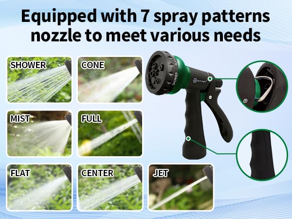 AUTOMAN Coil Garden Hose 25 ft, EVA Curly Water Hose with Brass Connectors, Recoil Garden Water Hose,Includes 7-Pattern Function Sprayer,Retractable,Corrosion Resistant Garden Coil Hose. - Image 4