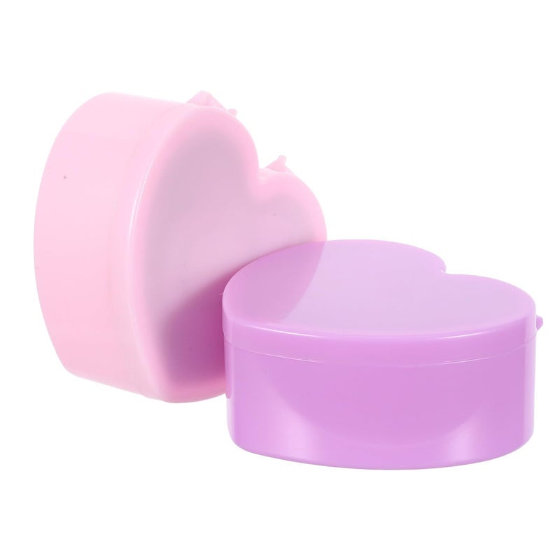 Heart Shaped Double Layer Jewelry Organizer Box With Mirror Pink Purple Storage Case - Image 2